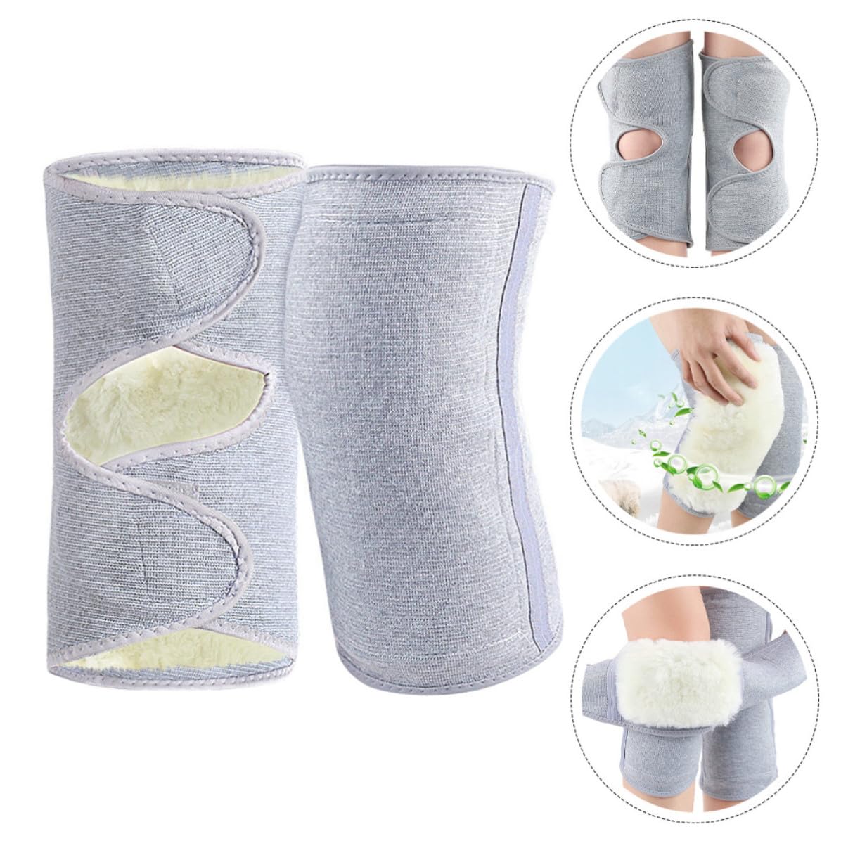Abaodam Rodillera de Invierno Engrosada de Látex y Lana para Calor | Diseño Camuflaje, 1 Par, Suave y Elástica, Cómoda, Protección Acolchada para Uso en Temporada Fría
