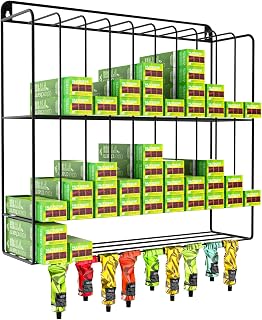 IKARE Hair Color Organizer Rack - Metal Tube Storage, Wall-Mounted Holder with Dye Paste Hanging Space for Salon, Beauty, Home