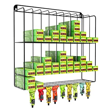 ikare Large Hair Color Organizer Rack - Metal Hair Color Tube Storage Rack, Wall-Mounted Hair Color Tube Storage Holder with Hair Dye Paste Hanging Space for Salon, Beauty, Home