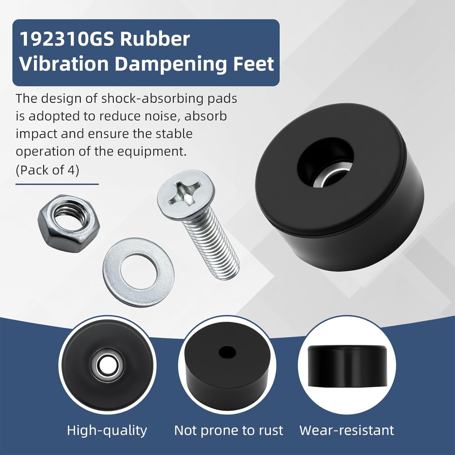 4PCS 192310GS Air Compressor Rubber Feet Anti Vibration Foot Mount Pads Compatible with Coleman Powermate Sanborn 094-0026 E106661, Replacement Compressor Feet for Generators Pressure Washers
