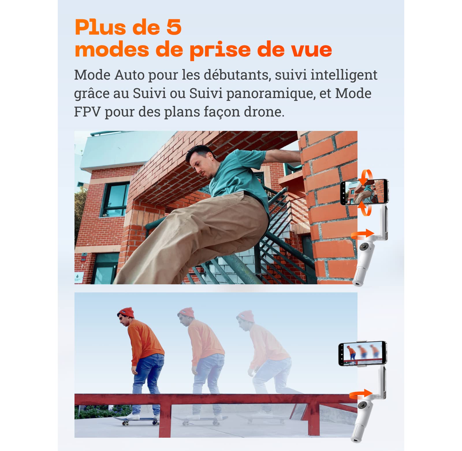 Insta360 Flow Kit de créateur - Stabilisateur pour Smartphone avec Suivi alimenté par l'IA, stabilisation à 3 Axes, Perche à Selfie intégrée, trépied Universel, Pliable et Portable, Blanc Neige