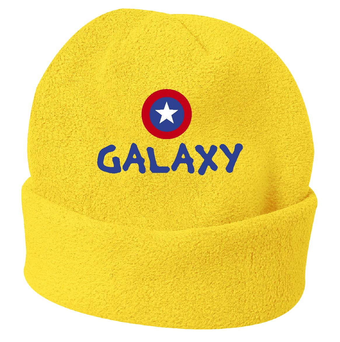 Chapeau d'hiver Galaxy USA jaune en polaire brodée | Bonnet taille unique Tipolitographie Ghisleri