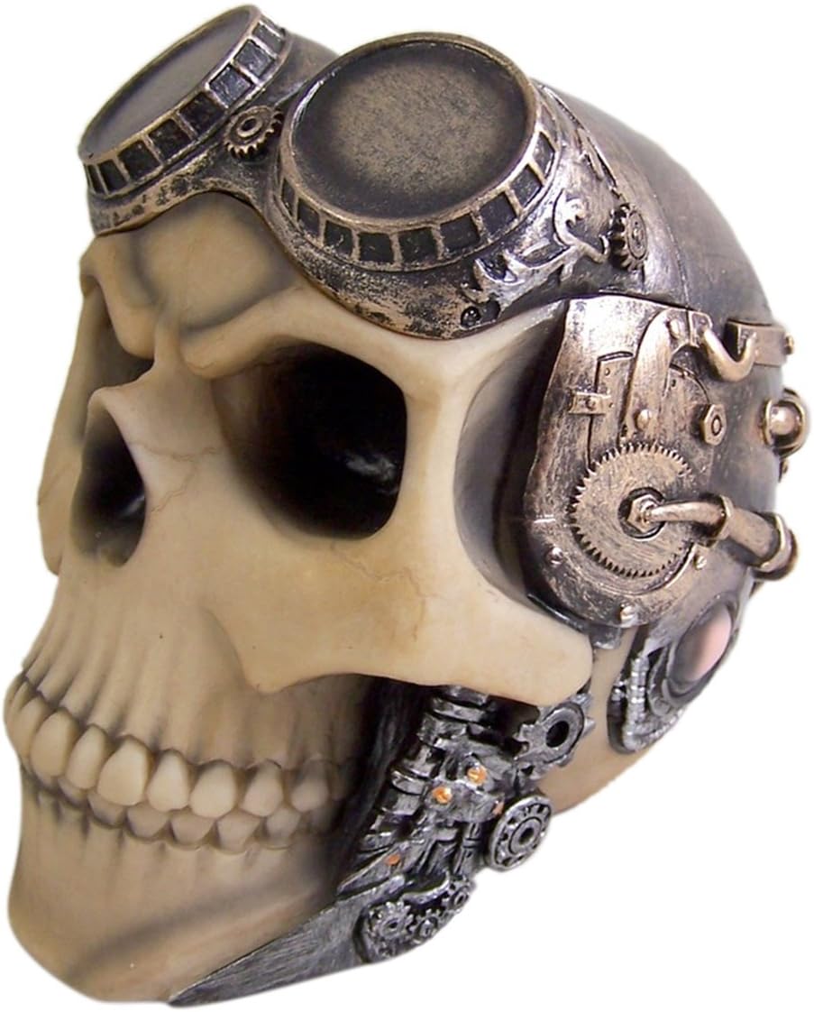 Pilot Ace Skull Head Ashtray Candy Bowl