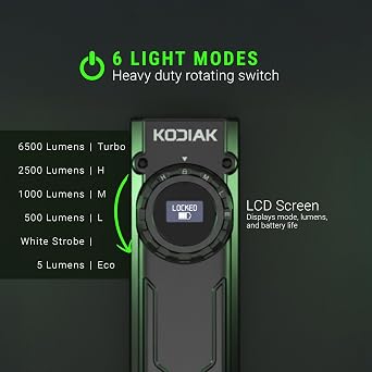LitezAll Krux 6.0 Rechargeable Work Light with OLED Screen, 6000 Lumens, Aerospace Grade Aluminum, USB-C Charging