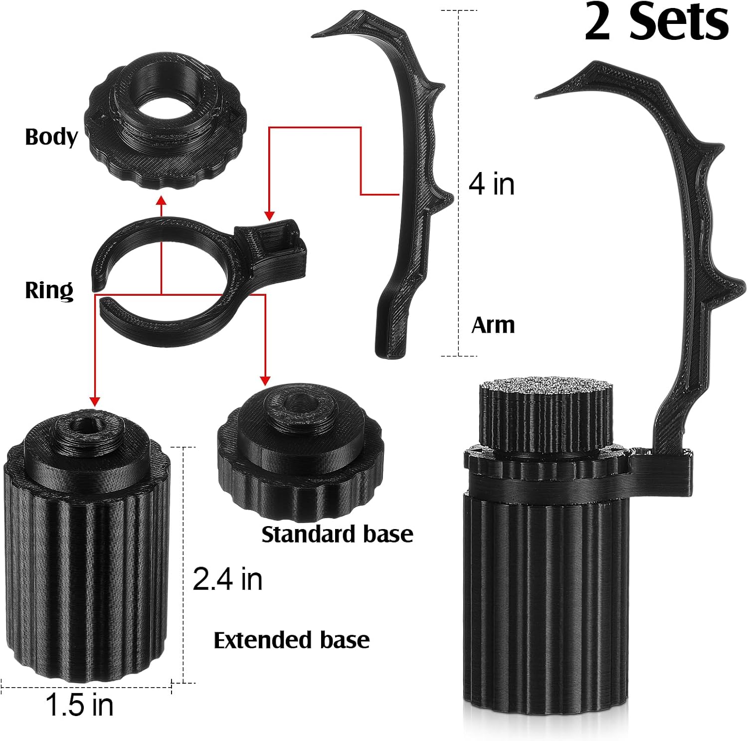 Geelin 2 Set Miniature Painting Handle Versatile 3D-Printing Mini Painting Holder Compatible with Scale Model Base DND Miniatures Fantasy Figurines War Game Accessories