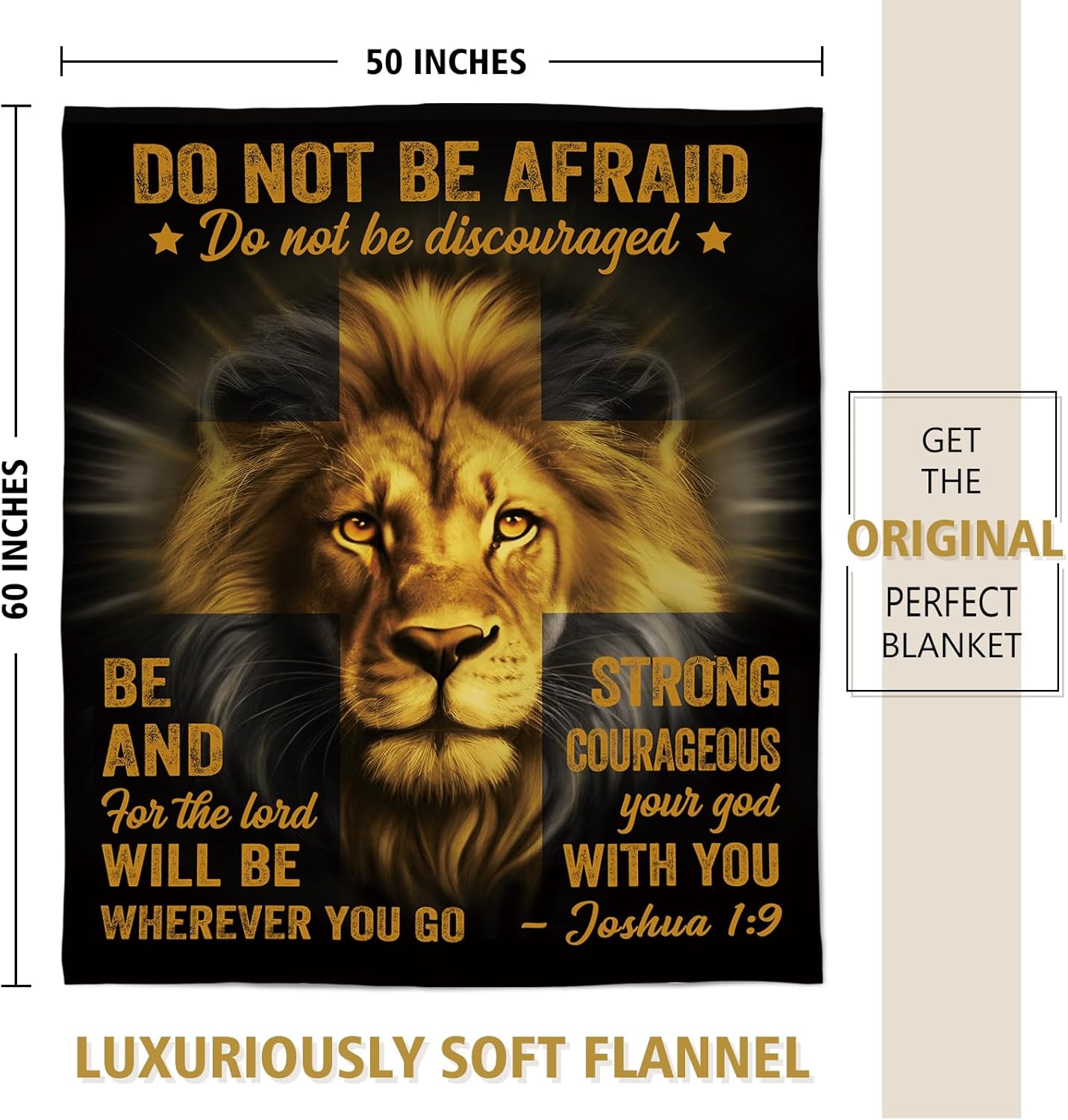 Afterprints Christian Gifts for Men, Blanket Printed with Lion & Bible Verse, Religious, Birthday Gifts for Men, Teen Boys, Catholic, Spiritual, Baptism Gift, Soft Throw Blanket 50'' x 60'' - Image 6