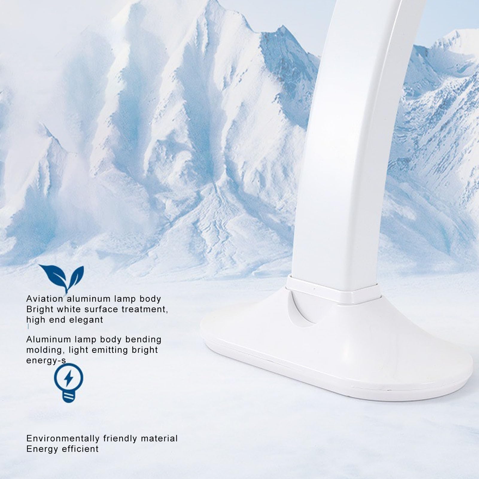 Lampada da Scrivania per Unghie a Mezzaluna, Lampada da Tavolo a Mezzaluna da 29 Pollici Lampada da Scrivania per Unghie con Interruttore a Induzione, Lampada a Luce Fredda