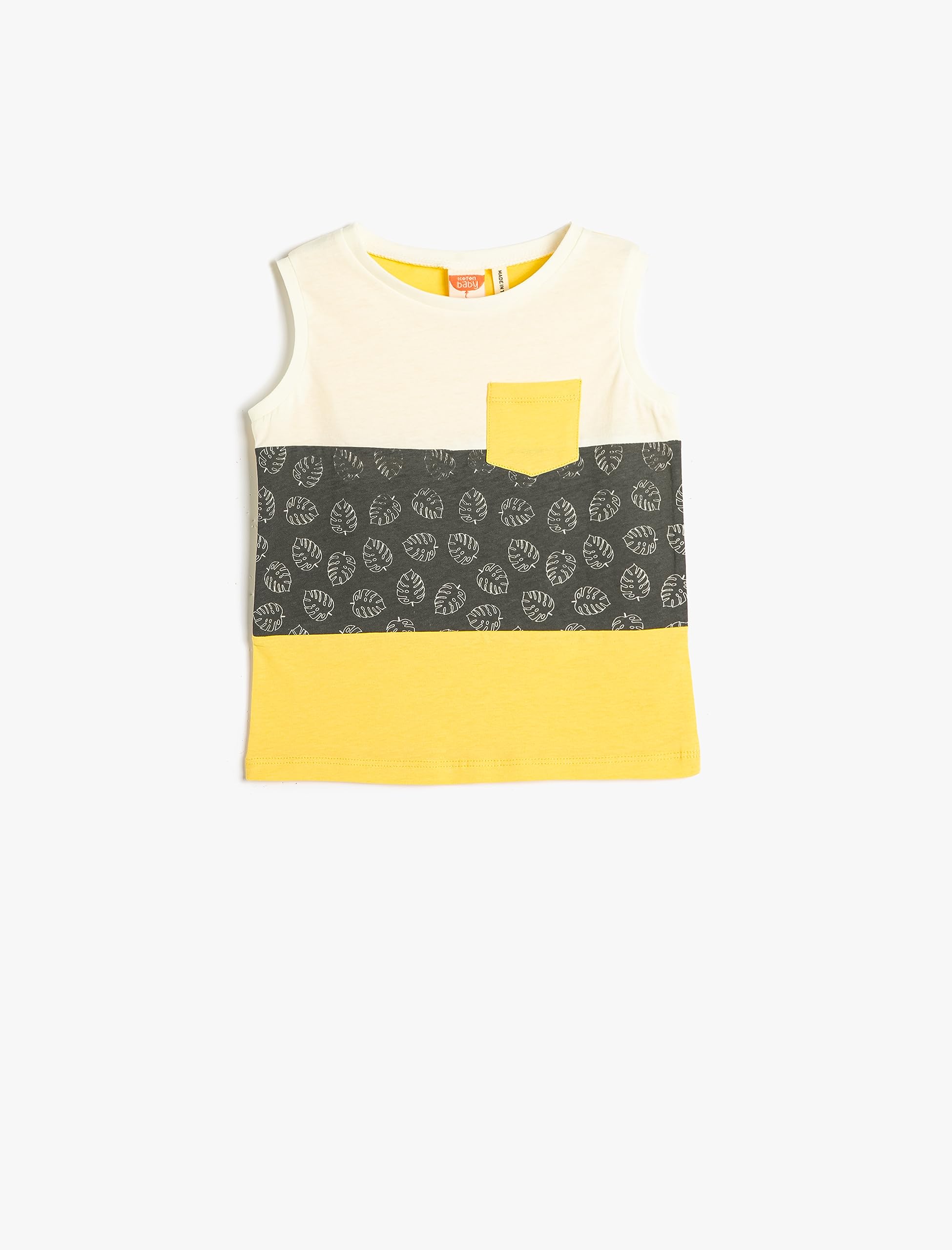 Koton T-Shirt Senza Maniche Color Block Round Collar Cotton Maglietta Bimbo