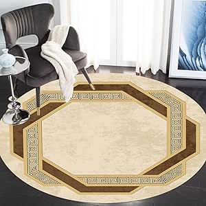 Amazon.com: Round Rug Geometric Pattern Modern Washable Area Rug for ...