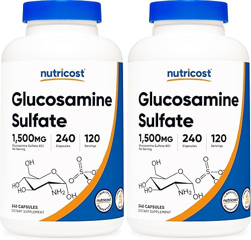 Vista 8 de Nutricost Sulfato de glucosamina 750 mg, 240 cápsulas (1500 mg por porción)