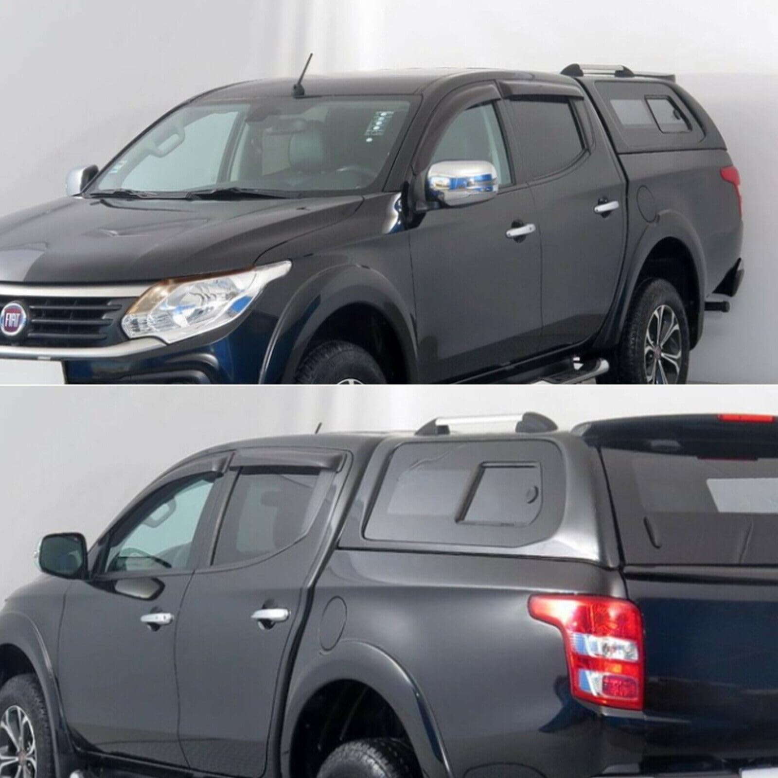 Deflecteurs d'air Déflecteurs de Vent pour Mitsubishi L200 Triton 2015-2022 Fiat Fullback Double Cabin 4pcs Pare-Pluie Pare-fumée Protection