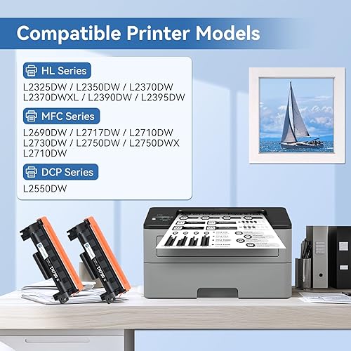 Miniatura 2 de MYTONER Cartucho de tóner compatible para Brother TN760 TN730 TN-730TN-760 negro de alto rendimiento para impresora MFC-L2690DW MFC-L2710DW