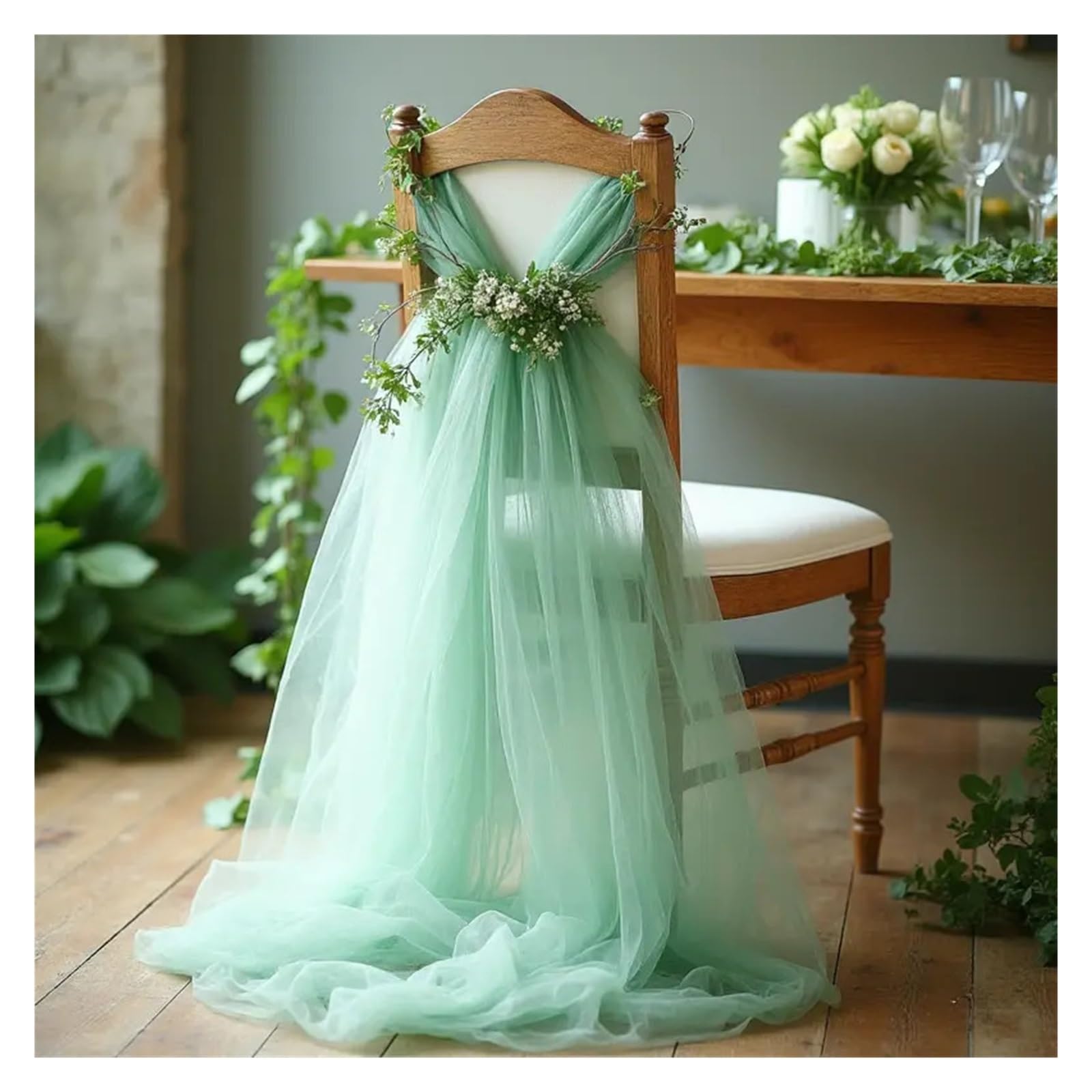 YGSGJSP Chair Sashes 50-10pieces 200x75cm gauze Chair Back Veil Wedding Sashes Bows Covers Ribbon Party Decor for Wedding(Color21,10 pcs)