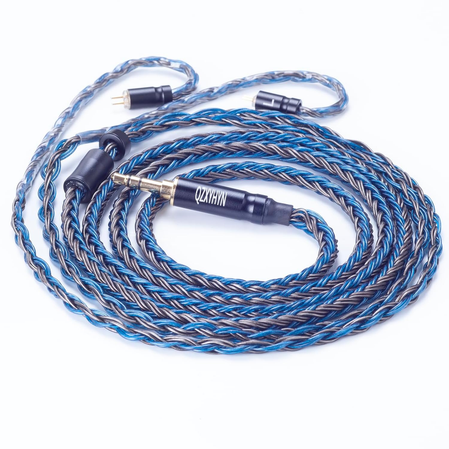 16 Core IEM Cable, 3.5MM Plug Silver-Plated Copper Headphone Upgrade Cable for CCA C16 C10 KZ ZST ZS7 AS06 ES4 Earphones(Gray Blue, 2 PIN 3.5MM)