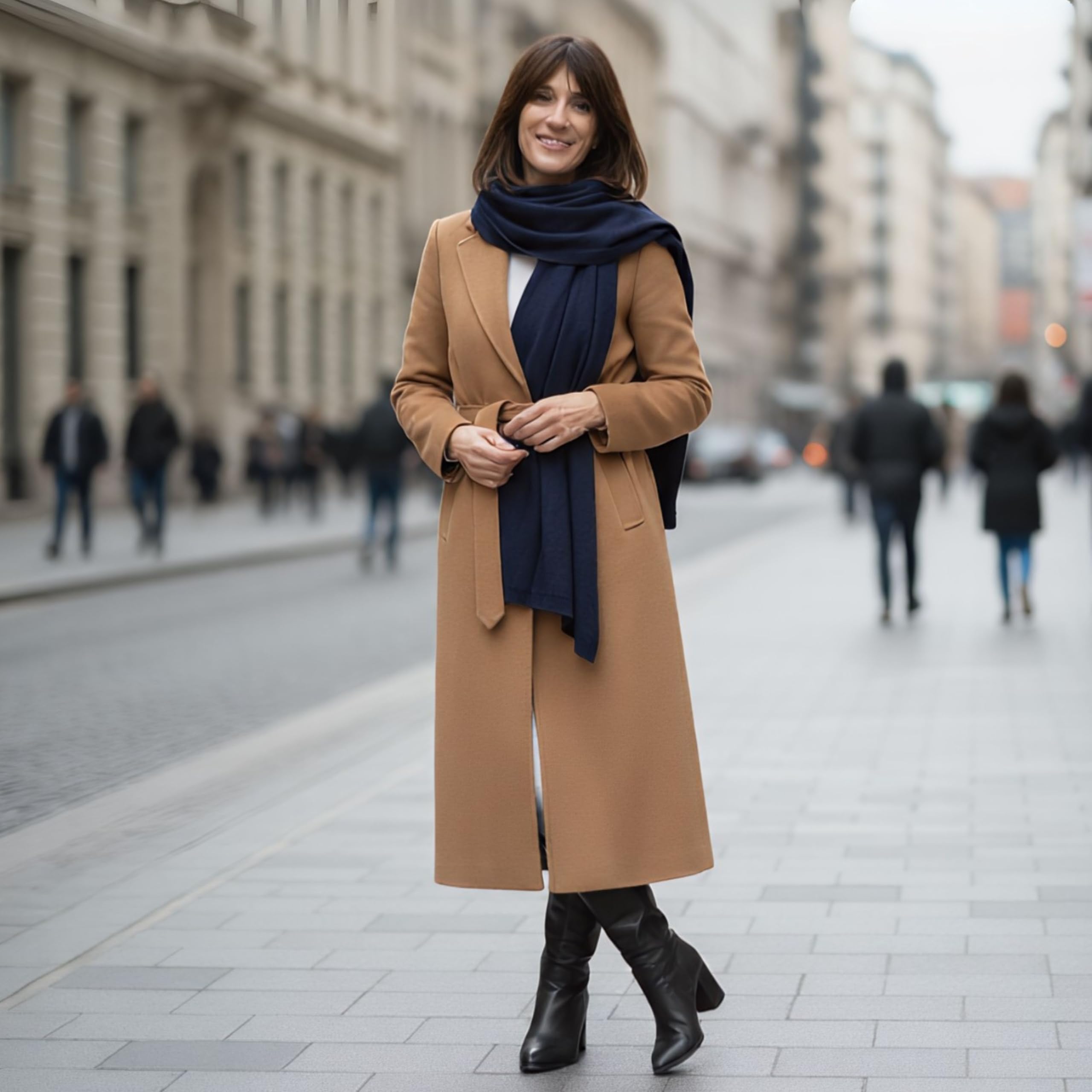 Sciarpa Misto Cashmere Donna Invernale Artigianale MADE IN ITALY - Scialle Coprispalle Donna Elegante in Cachemire, Lana e Viscosa