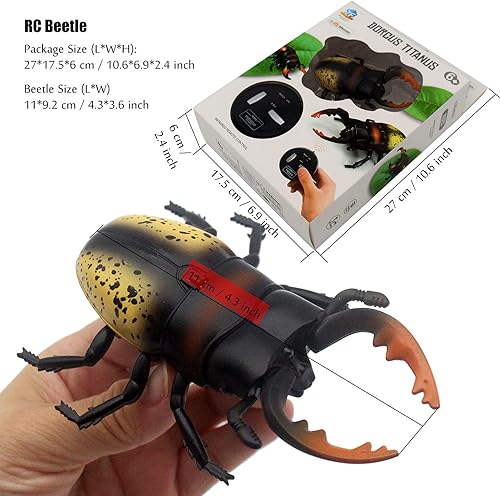 Miniatura 6 de Tipmant RC Beetle Control remoto insectos realista simulación electrónica escalador animal broma vehículo de juguete regalos de cumpleaños para