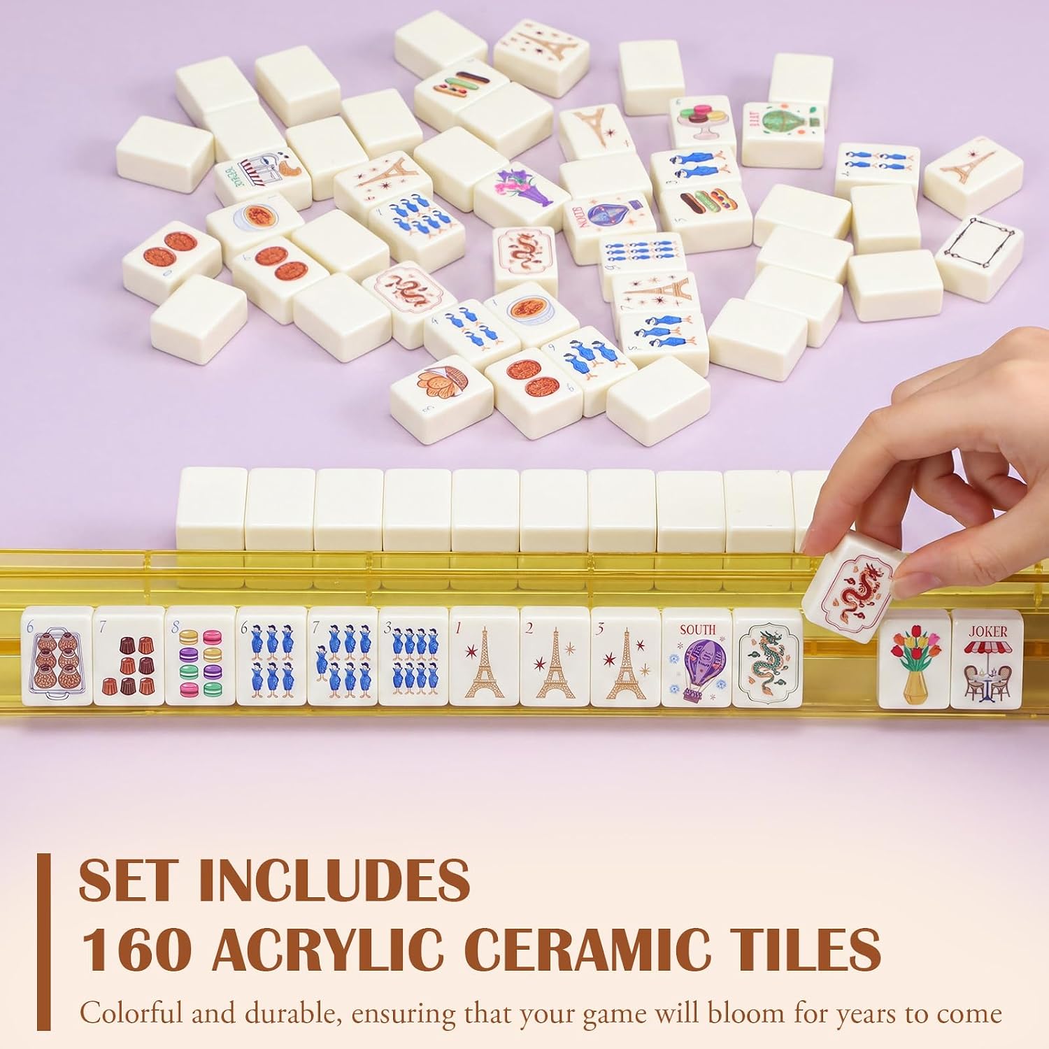 160 Pcs Paris American Mahjong Tile Set 1.2 Mini Mahjong Tiles image 5