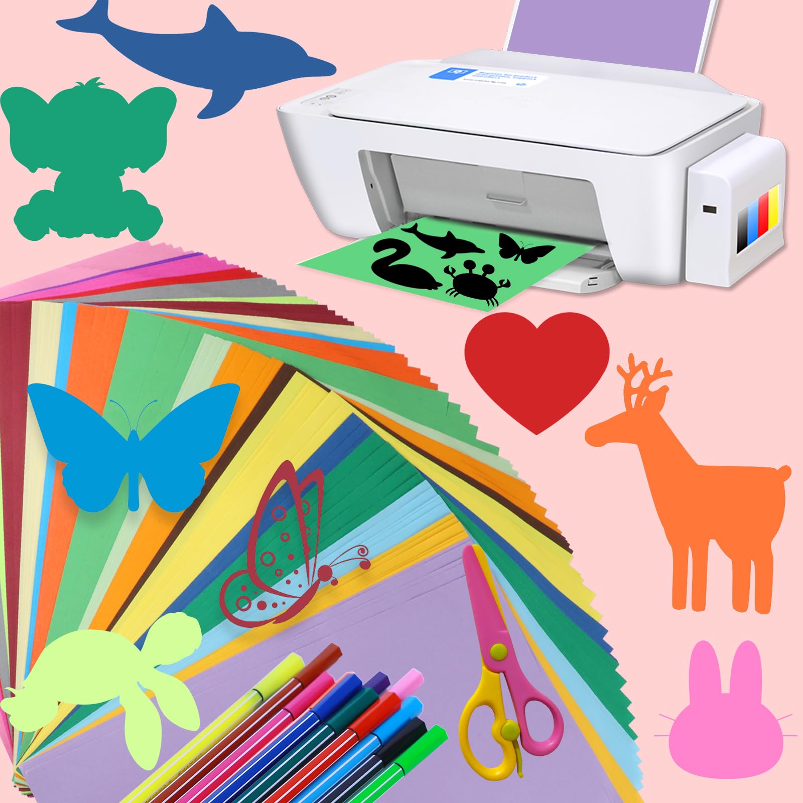 Papier Origami Coloré pour Enfants - JIANTA - 200 Feuilles - 2 Formats