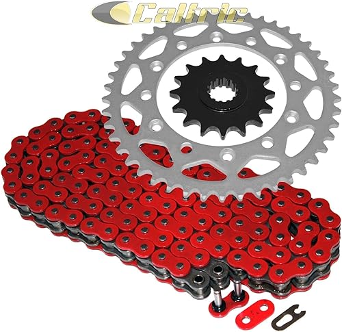 For Red O-Ring Drive Chain & Sprocket Kit for Yamaha Fz-6 2009 Fz-6R 2009-2016 Mod-ZTF1-3749