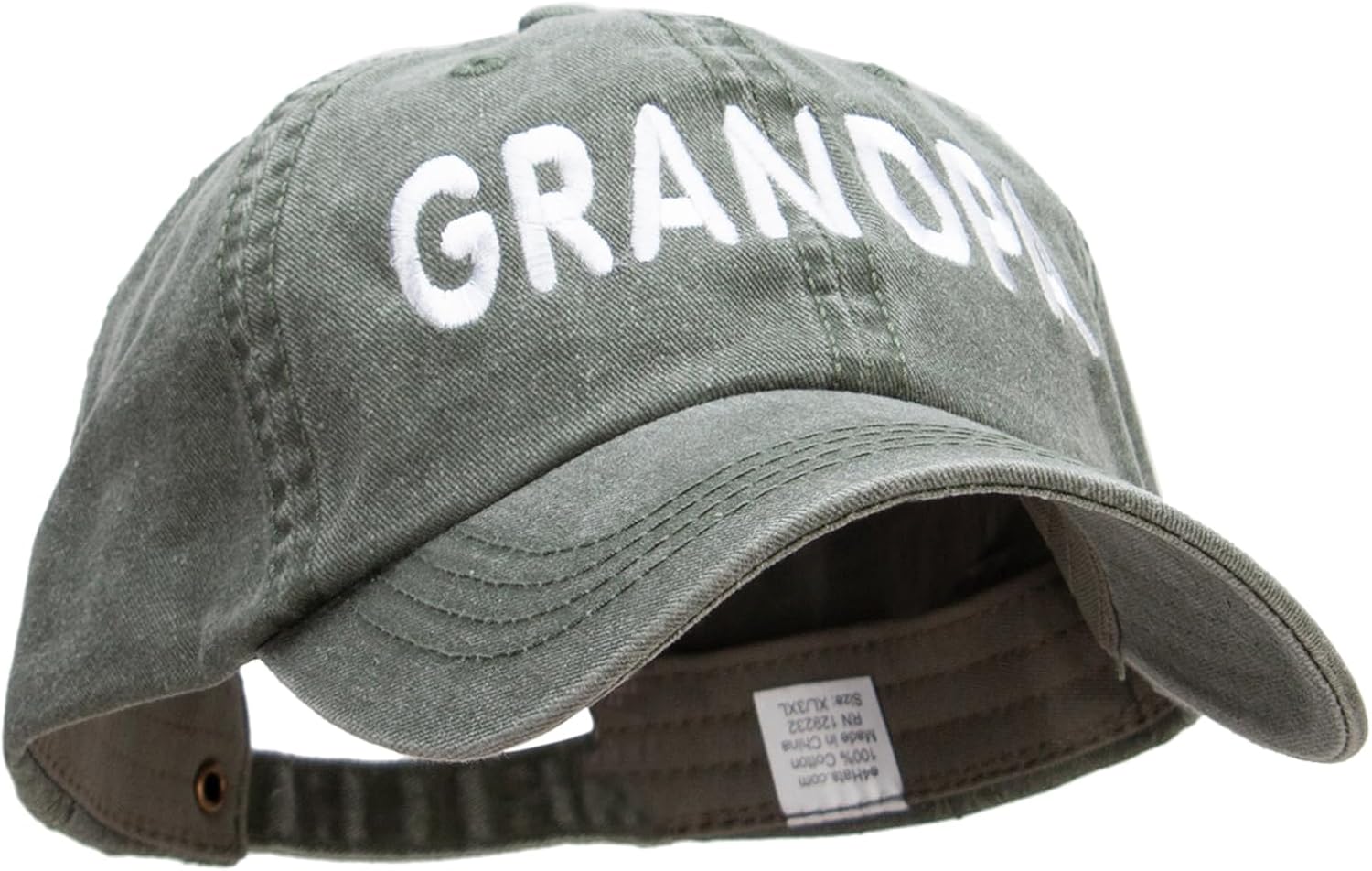 Grandpa Embroidered Big Size Washed Pigment Dyed Cap