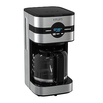 Krups Simply Brew Stainless Steel Drip Coffee Maker 10 Cup 900 Watts Digital Control, Coffee Filter, Drip
