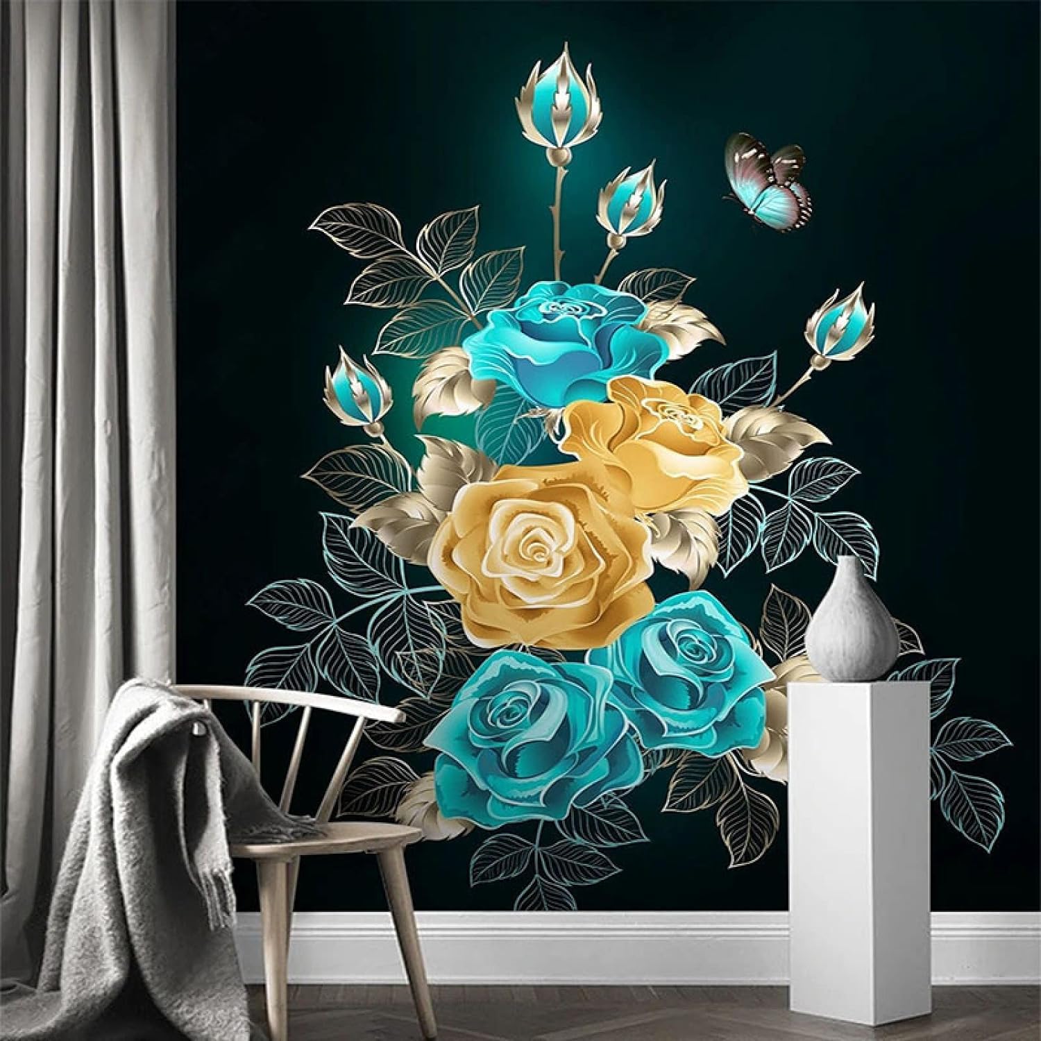 Papier Peint Photo 3D Plantes Vertes Affiche Murale Amovible Chambre