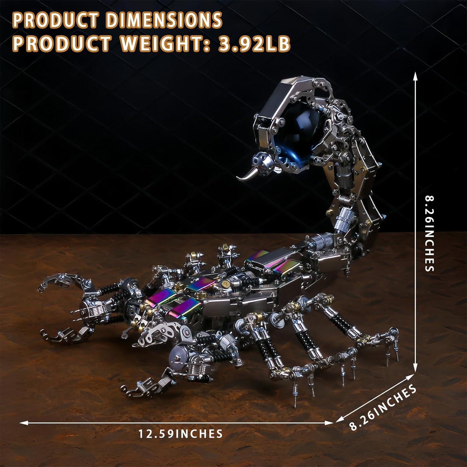 Adult 3D Metal Puzzle Giant Scorpion Model Kit 3D Metal Puzzle Mechanical Scorpion Block Difficulty DIY Assembly Kit - Men's High end Gift 1467pcs (Crusher - Scorpion)