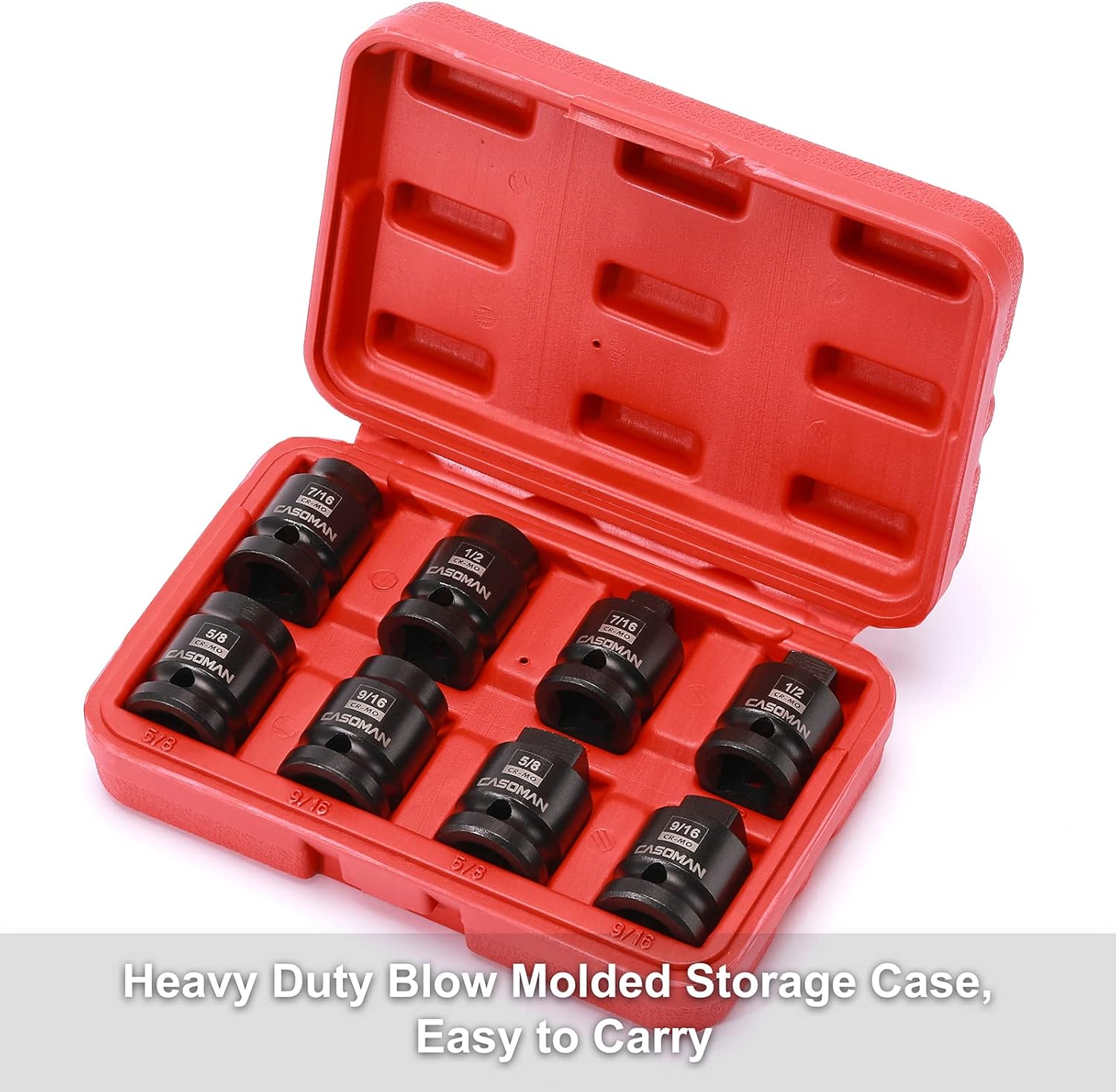 CASOMAN 8PCS 1/2-Inch Drive Pipe Plug Socket Set, Cr-Mo, SAE, Male/Female Set, 7/16", 1/2", 5/8", 9/16", Tapered Male Square Drive, Chamfered Female Square Drive : Tools & Home Improvement
