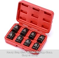 Vista 7 de CASOMAN Juego de enchufes de tubo de transmisión de 1/2 pulgada, 8 unidades, Cr-Mo, SAE, macho/hembra, 7/16", 1/2", 5/8", 9/16", unidad cuadrada