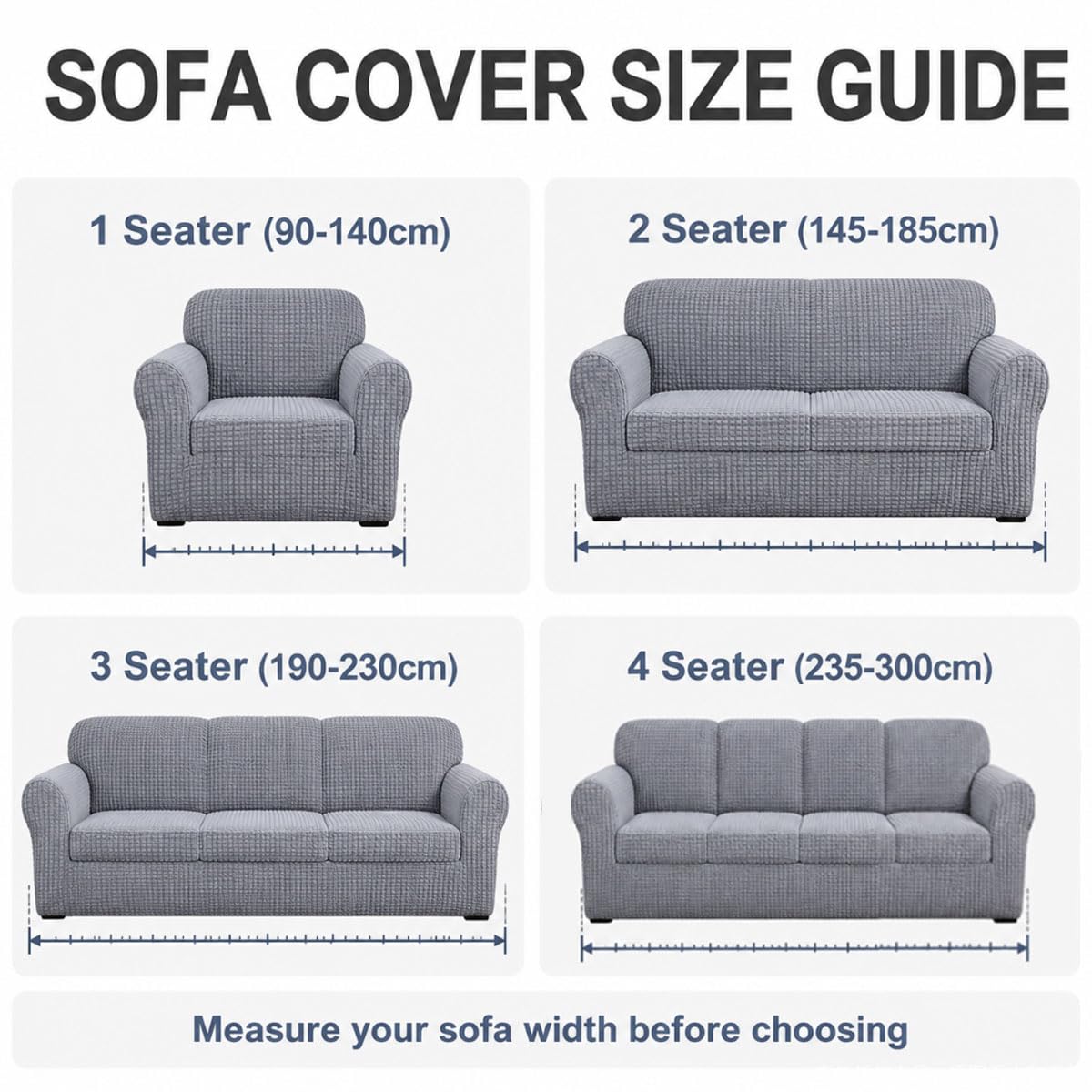 Fundas elásticas para sofás de 1, 2, 3 y 4 plazas. Fundas estampadas para sofás. Fundas antideslizantes. Fundas de tela elástica con estilo. Fundas lavables para sof(Size:4 Seater(235-300cm),Color:F1)