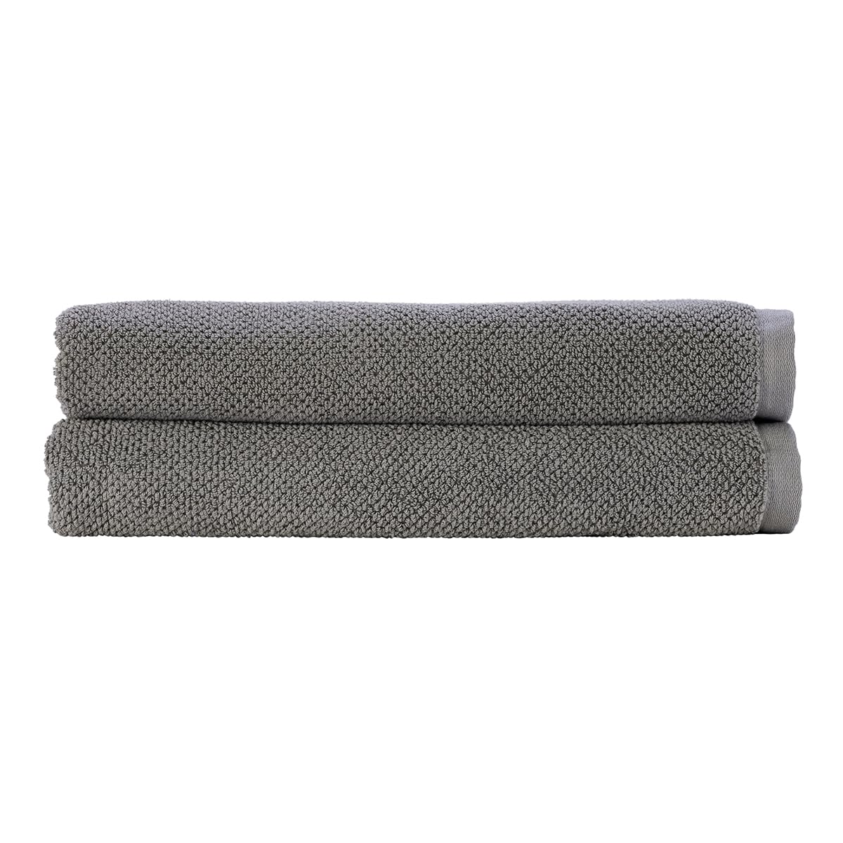 Christy Brixton Bath Sheet Set | Pack of 2 | Invigorating Textured Finish | Super Absorbent | Luxury Bathroom Towels | Titanium Grey