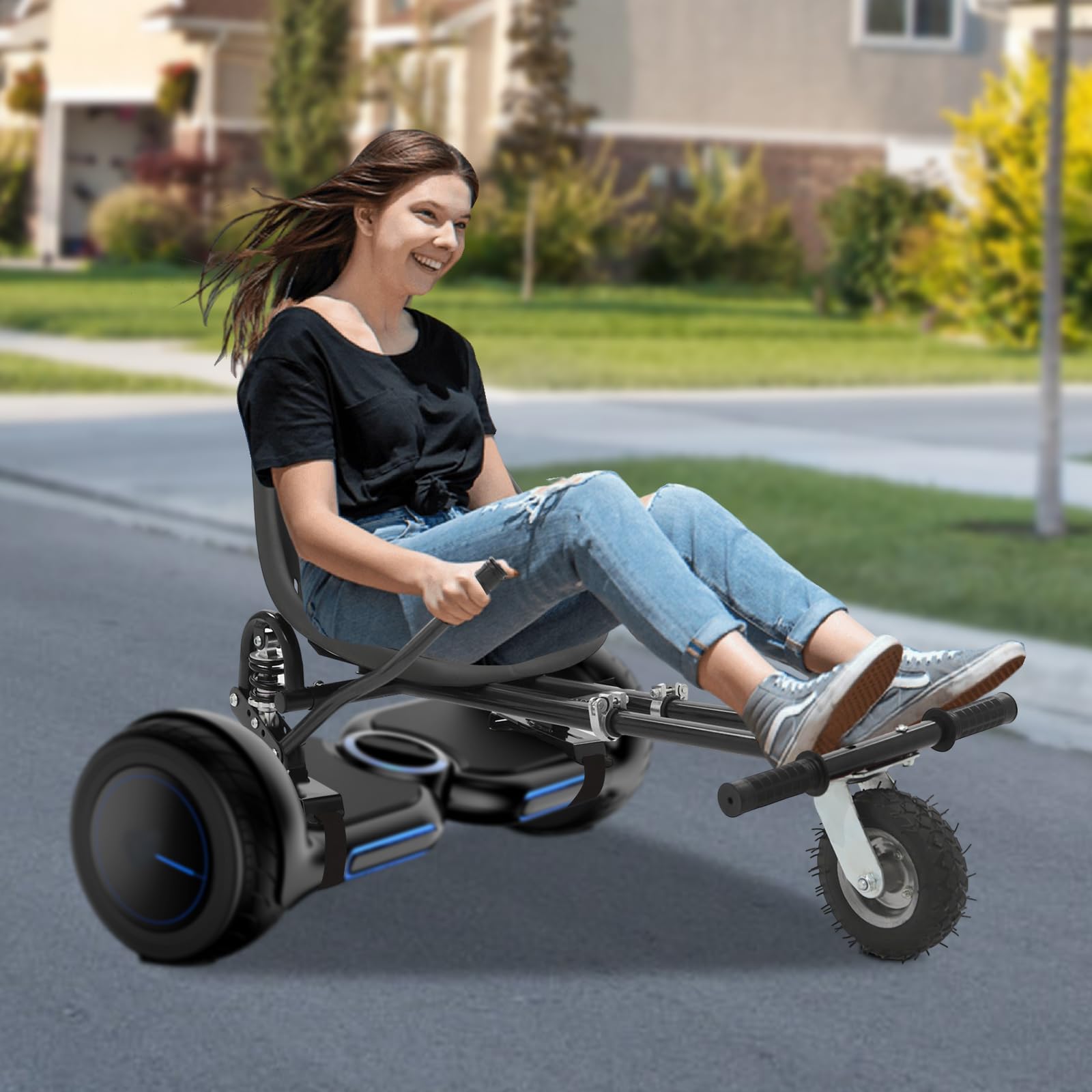 Siège d'hoverboard réglable pour trottinette auto-équilibrée, avec pneu avant, pour hoverboard de 6,5 à 10", accessoires universels et kit de mise à niveau pour enfants et adultes