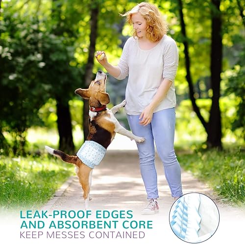 Miniatura 4 de Pañales absorbentes para perros machos, bandas para el vientre para perros machos con protección contra fugas, micción excitable, incontinencia o