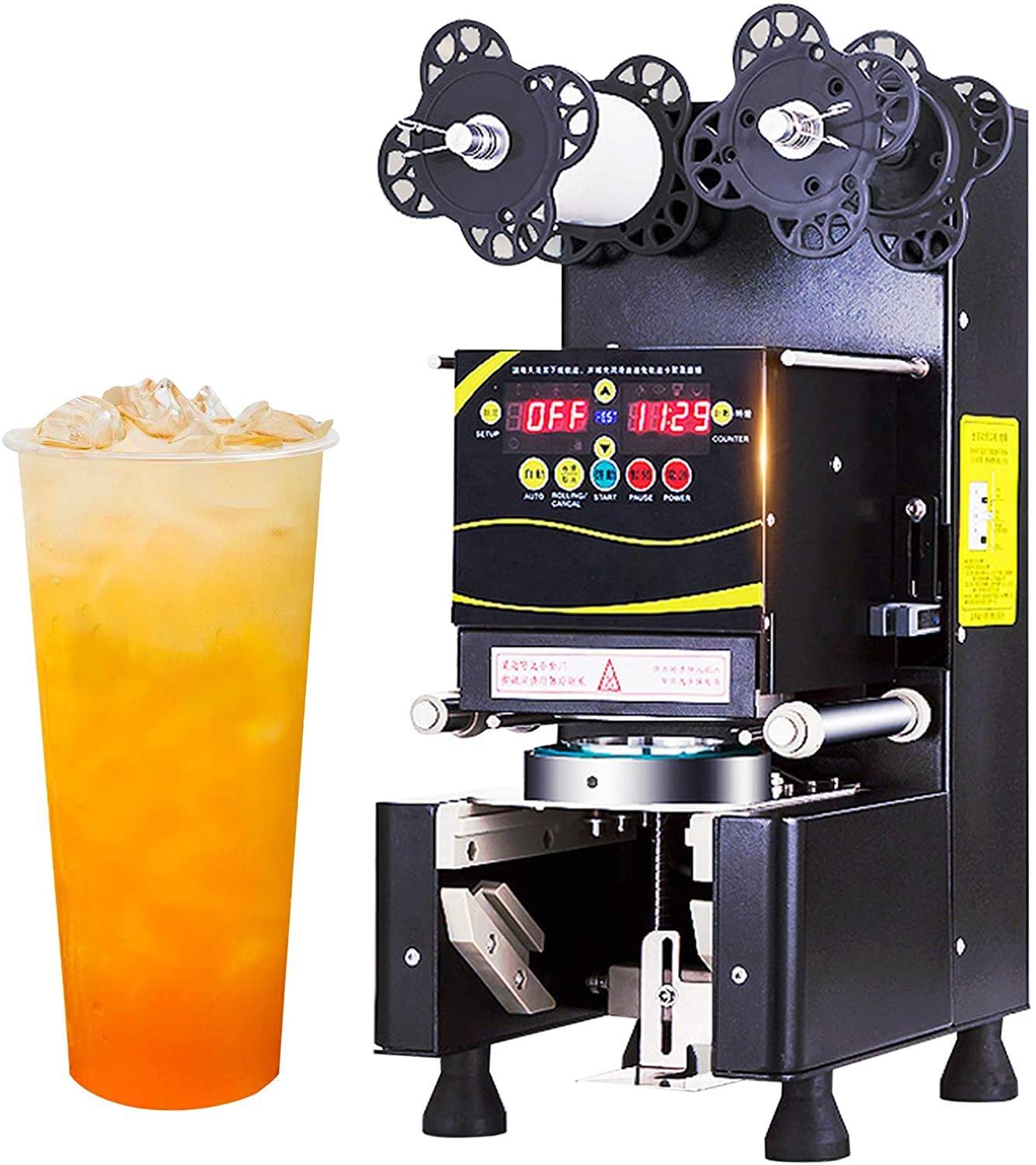 電動カップシーリングマシン 全自動業務用カップシーラー タピオカ
