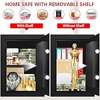 Vista 5 de 3.4 Cub Large Safes for Home Use, Digital Home Safe Box Fireproof Waterproof with Programmable Keypad, Spare Keys and Removable Shelf, Anti-Theft