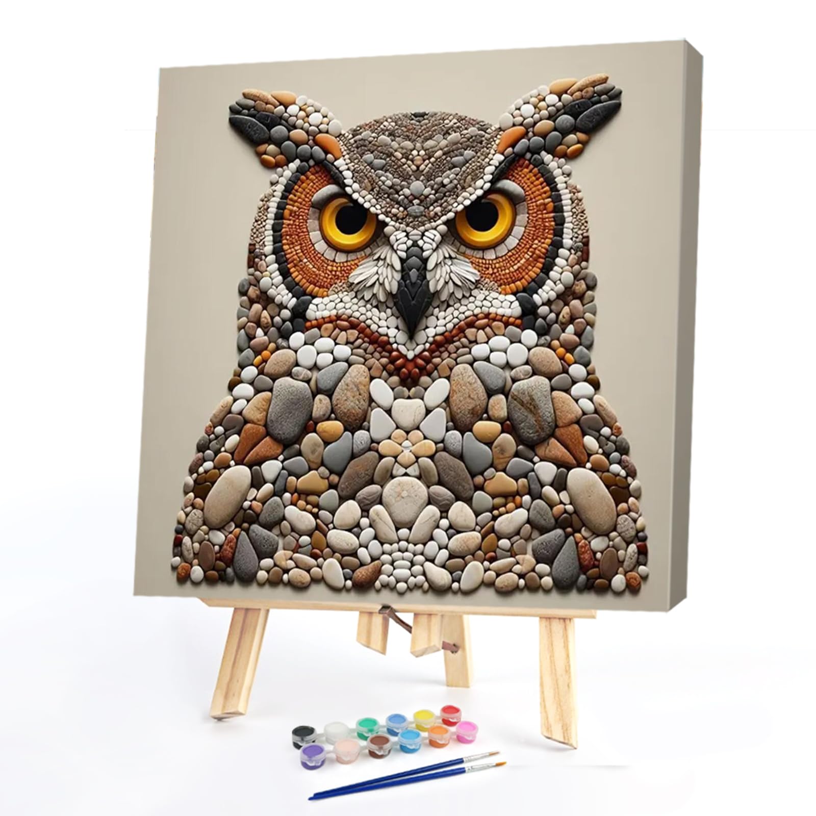 DIY Owl Paint By Numbers Kit on Canvas 17.72x17.72inch Without Frame Paint by Numbers Kits Drawing Paintwork Canvas Oil Painting Number Painting for Adults Beginner Home Decor Gift