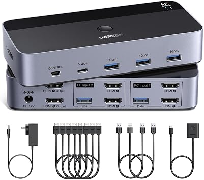 UGREEN HDMI KVM  2 2  4K60Hz USB3.0 4  2PC 2