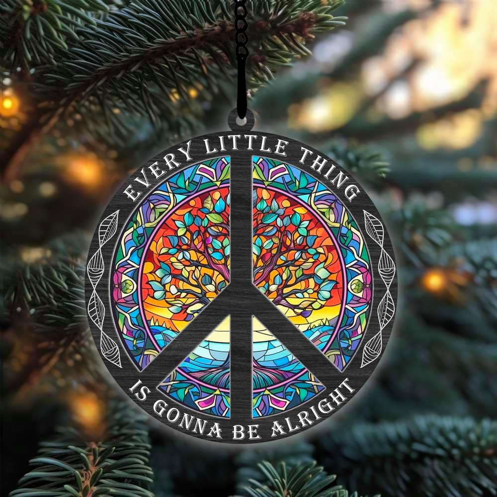 Hippie Suncatcher Ornament Gift for Hippies Christmas Car Hanging image 4