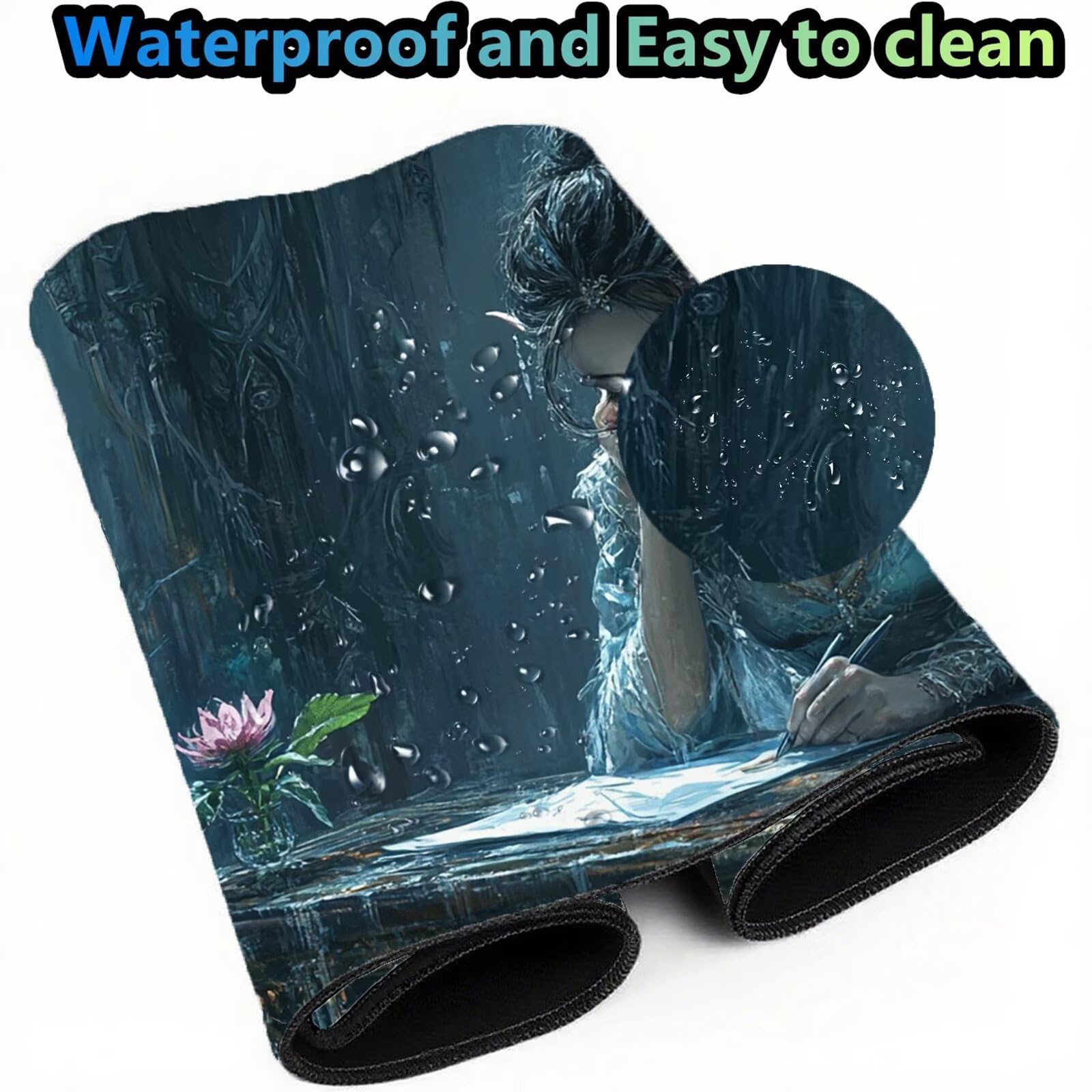 Podkładka pod mysz elf 1500 x 800 mm dziewczyna podkładka pod mysz duża japońska podkładka pod mysz antypoślizgowa gumowa powierzchnia szwy na krawędziach mata biurkowa do komputera domowego biura