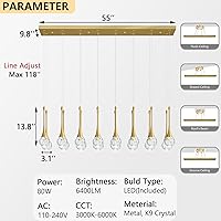 Vista 2 de 16 Lights Modern Glam Crystal Chandelier for High Ceiling LED Dimmable Pendant Light for Staircase Foyer Enterway Living Room Chandelier Lighting