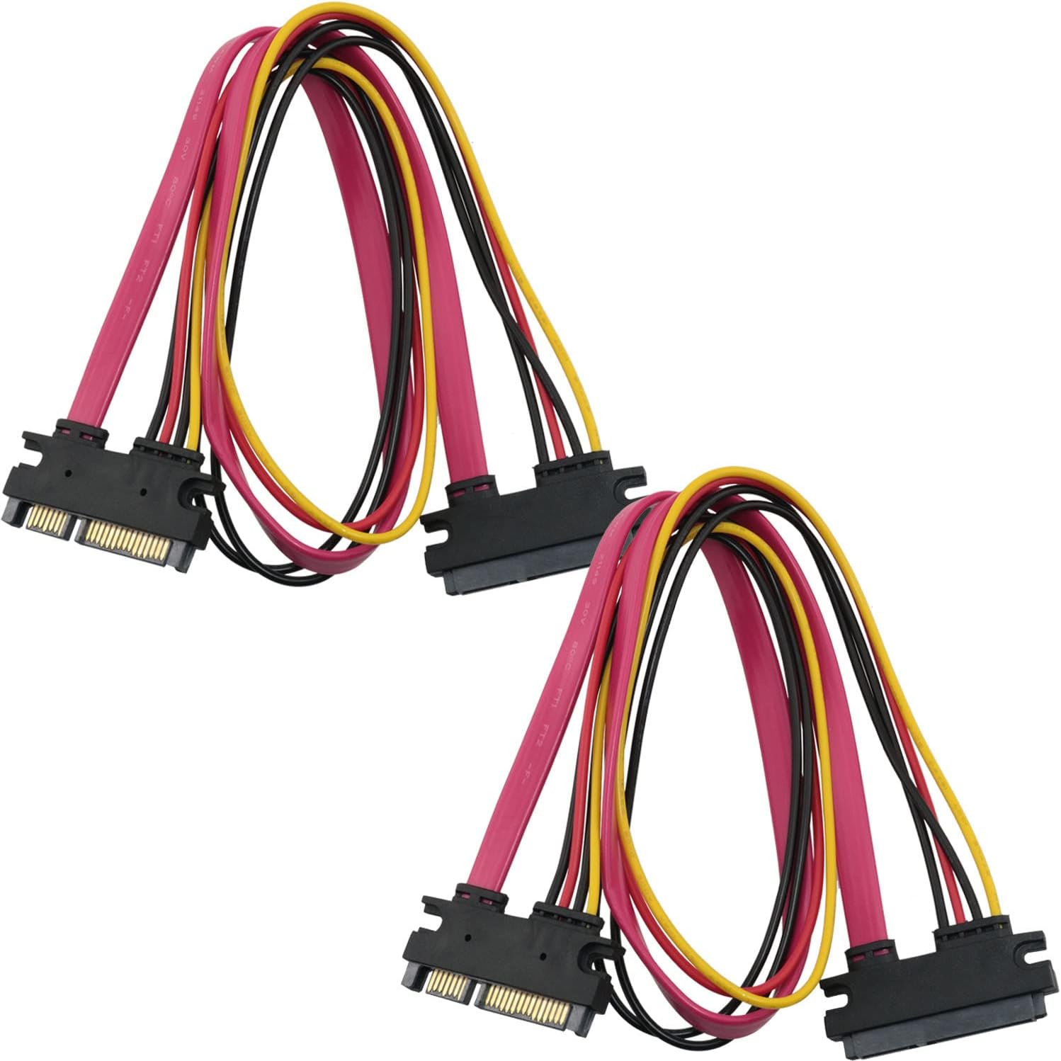 MEETOOT 22pin Sata Extension Cable 2Sets 50cm SATA 22 Pin