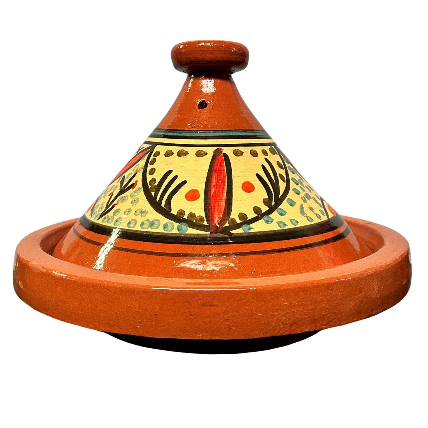 Tajine XL 35 cm in Terracotta Dipinta a Mano – Pentola Tradizionale Marocchina/Tunisina + Ebook Gratuito 2611251348