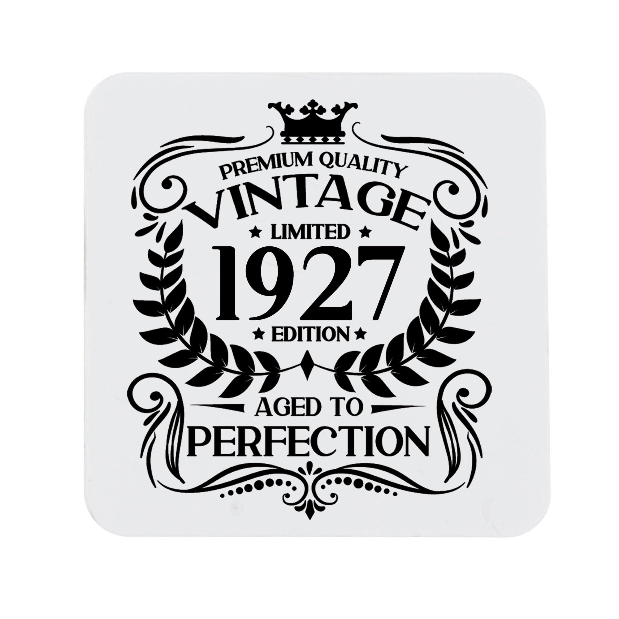 99th Birthday Gift for Men Vintage 1927 Aged to Perfection Printed Coaster Present for 99 Year Old Etched Printed Placemat (Printed Coaster) — image 1