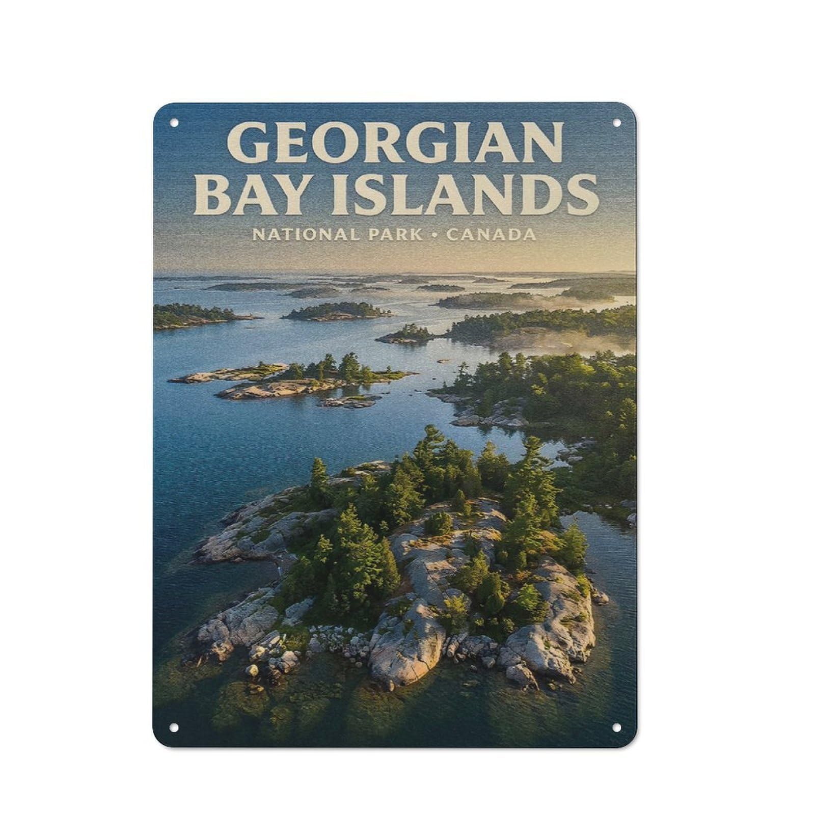 Junmoney Style-12 Vintage Georgian Bay Islands National Park, Canada Metal Wall Art Sign 40X30cm, Old Style Wall Plaque For Bedroom, Office, Home Bar Or Dining Room