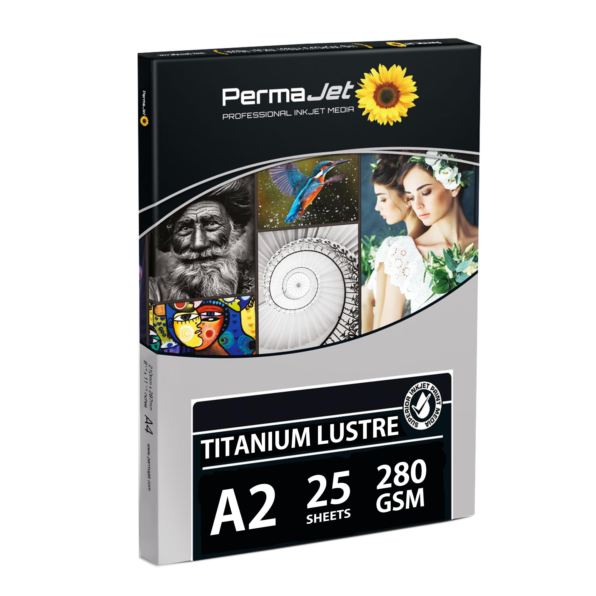 PermaJet Titanium Lustre 280gsm | A2 25 Sheets | Metallic/Lustre Photo Inkjet Paper