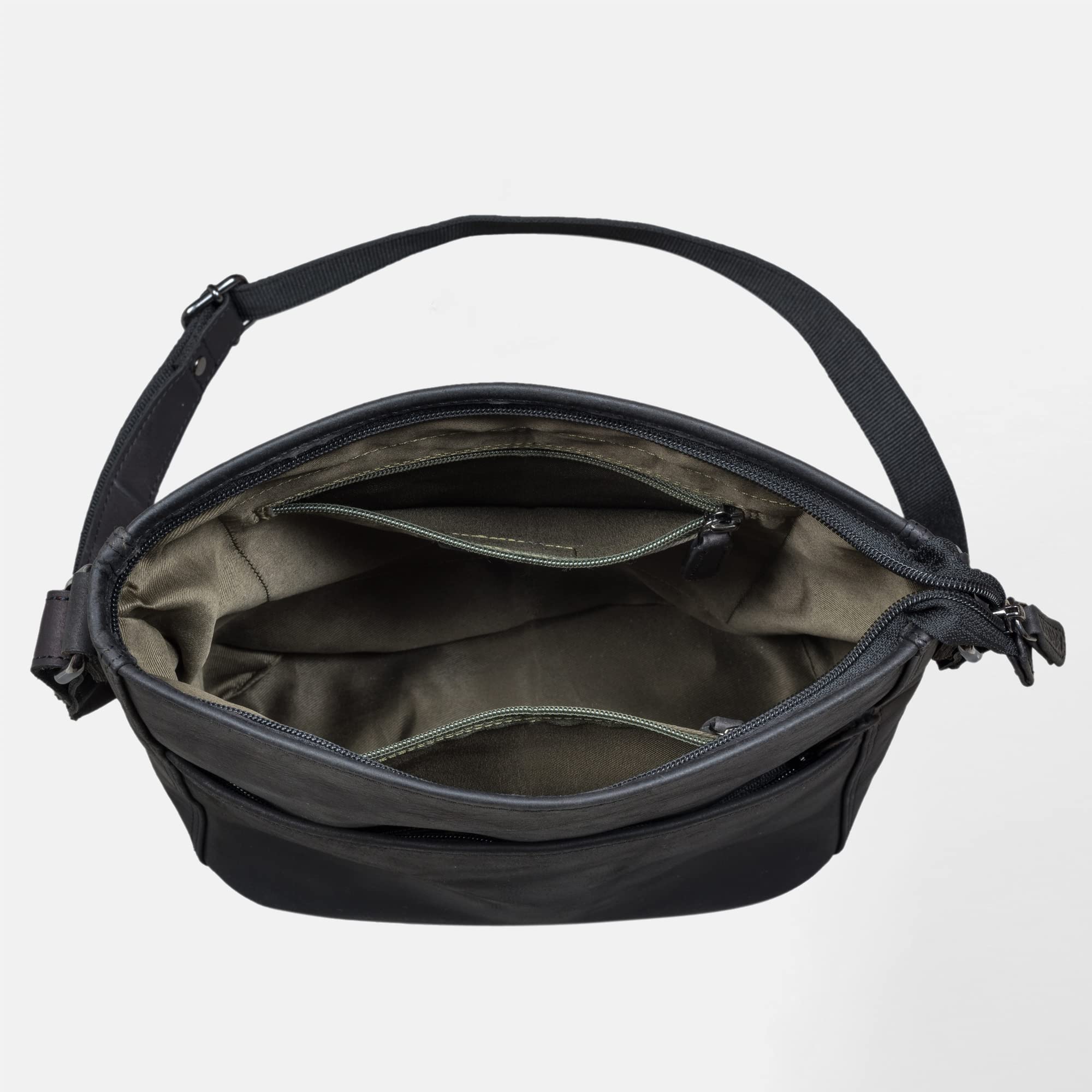 LEABAGS Bolso de Cuero para Mujer | Bandolera de Cuero Genuino | Trabajo, Universidad, Escuela y Tiempo Libre | Tamaño M & L