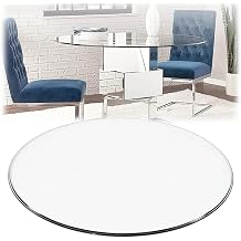 Round Glass Table Top,Tempered Glass Dining Table Top,Clear Glass,Strong Hardness,High Temperature Resistance,Not Fragile,Tempered Glass Table Top,Good Stability,80CM  Color Clear , Size 38CM15I