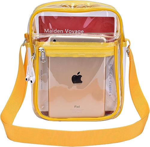 USPECLARE Bolsa transparente para eventos de estadio, bolsa de mensajero transparente para hombres y mujeres