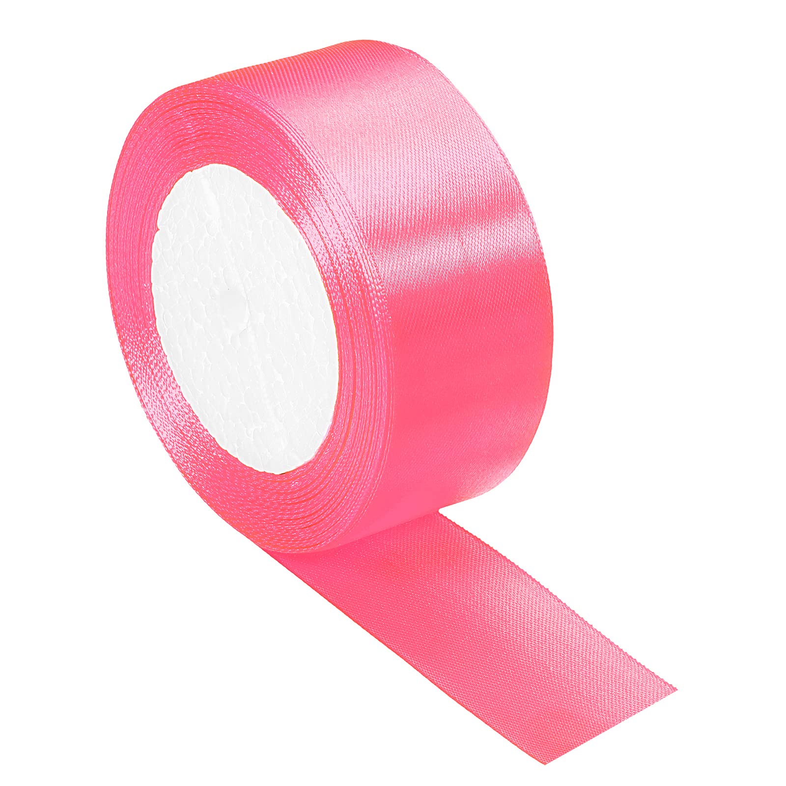 PATIKIL 1.5 Inch Wide 24 Yards Satin Ribbon, Single Side Solid Crafts Roll for Party Home DIY Wrapping Decoration Peach Pink
