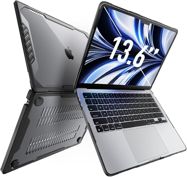SUPCASE Unicorn Beetle Case for MacBook Air 13.6 Inch (2022) A2681 M2 Chip, Dual Layer Hard Shell Protective Cover for MacBook Air 13.6" with Touch ID (Black)